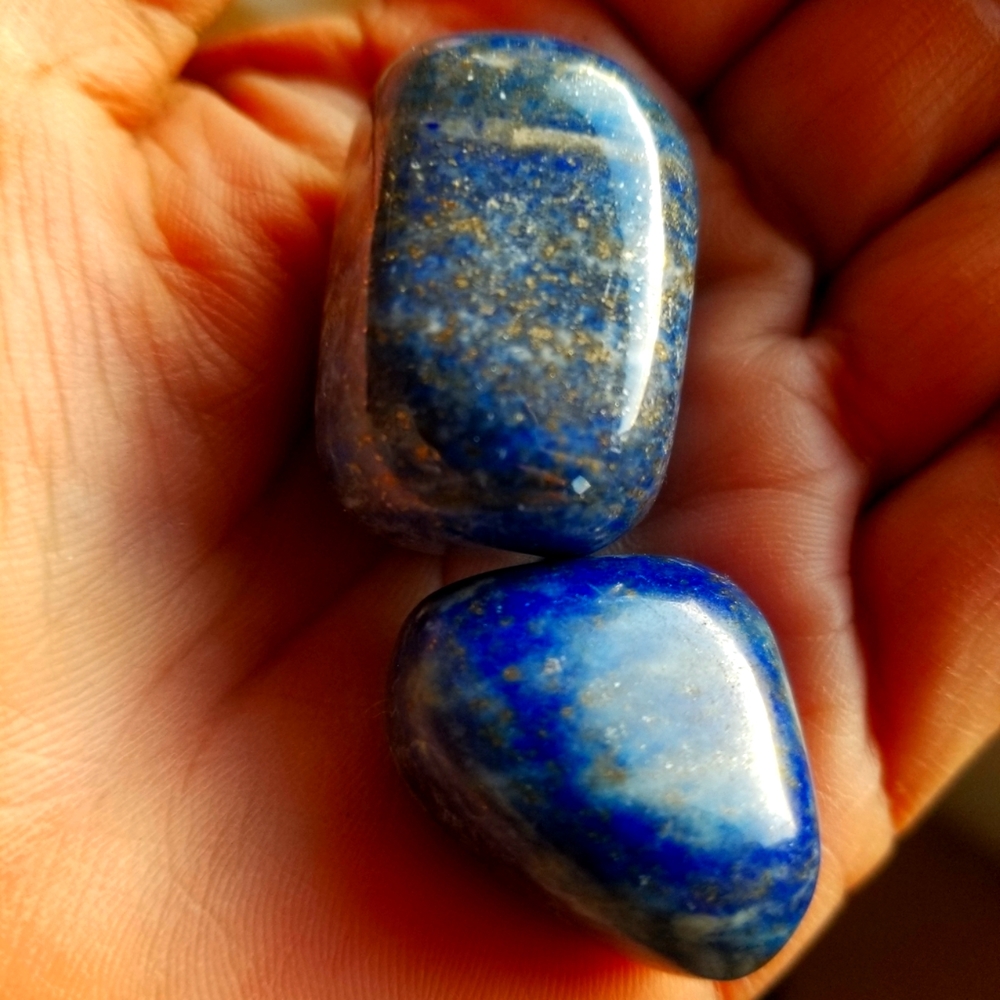 261 grams beautiful lapis freeform smooth polished stones